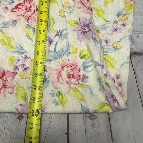 Vintage Liz Claiborne Floral Linen Button Front Dress Size 14 Petite B283 -27 - Picture 5 of 13